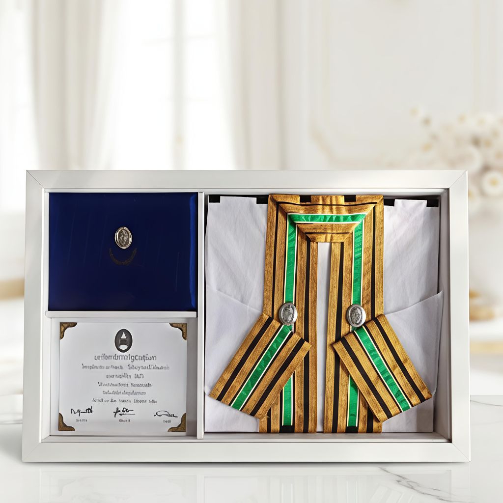 PP-SHOP กรอบโมเดิร์นขาว ใส่ชุดครุยแบบ 3 ช่อง