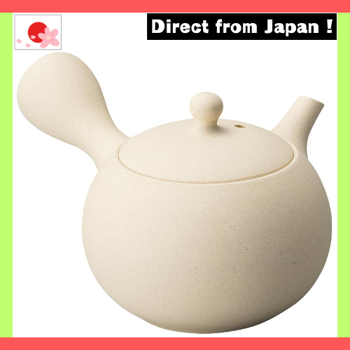 【Japan Original】Tokoname Ware Kyusu Teapot White Clay 220ml Japanese Ceramic