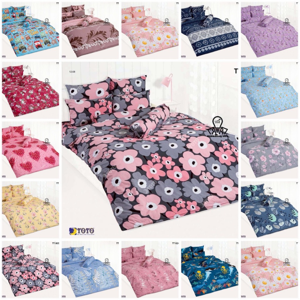 TOTO ชุดผ้าปูที่นอน 3.5/5/6 ฟุต (ไม่รวมผ้านวม) พิมพ์ลาย ลาย TT805 TT820TT845 TT848 TT857 TT861 TT863