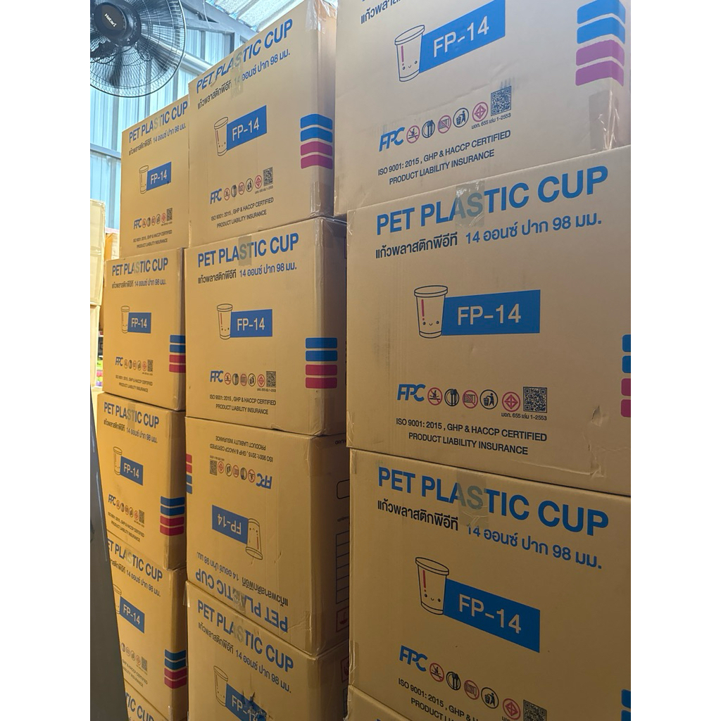 ** ยกลัง ***(1000 ใบ) แก้ว FP-14 แก้ว 14 ออนซ์ ปาก 98 mm FPC แก้วน้ำ