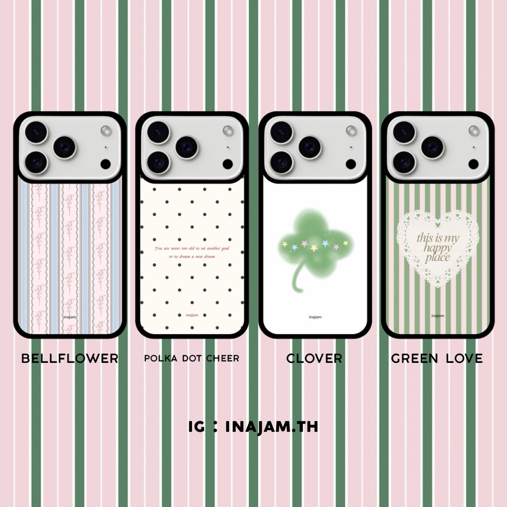 เคสไอโฟนแบรนด์ Inajam Polla Dot Cheer | Angel Halo | Bellflower | Green Love
