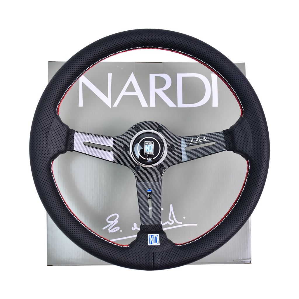 Nardi พวงมาลัยรถยนต์ หนังไมโครไฟเบอร์ เพิ่มความสปอร์ตให้กับรถใส่ได้กับรถทุกรุ่น แข็งแรงทนทาน ราคา ถูกที่สุด ดีลบีเคเค แกลเลอรีภาพที่ 6