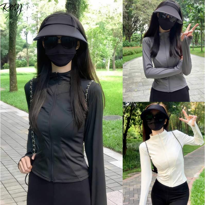🔥เสื้อคลุมกันแดด🔥Sport ผ้าเรยอน กันแดด สำหรับผู้หญิง กระชับหุ่น ระบายอากาศดี แบบบาง