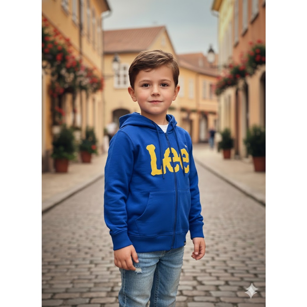 เสื้อฮู้ดแขนยาว แบรนด์ LEE สีน้ำเงินเข้ม