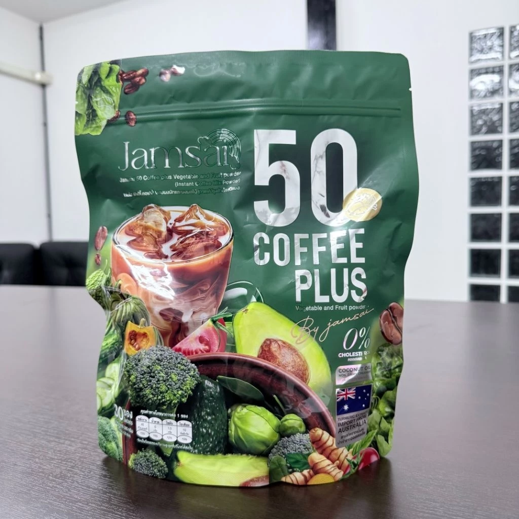 🥬🫛☕️กาแฟผักแจ่มใส JAMSAI 50 COFFEE PLUS