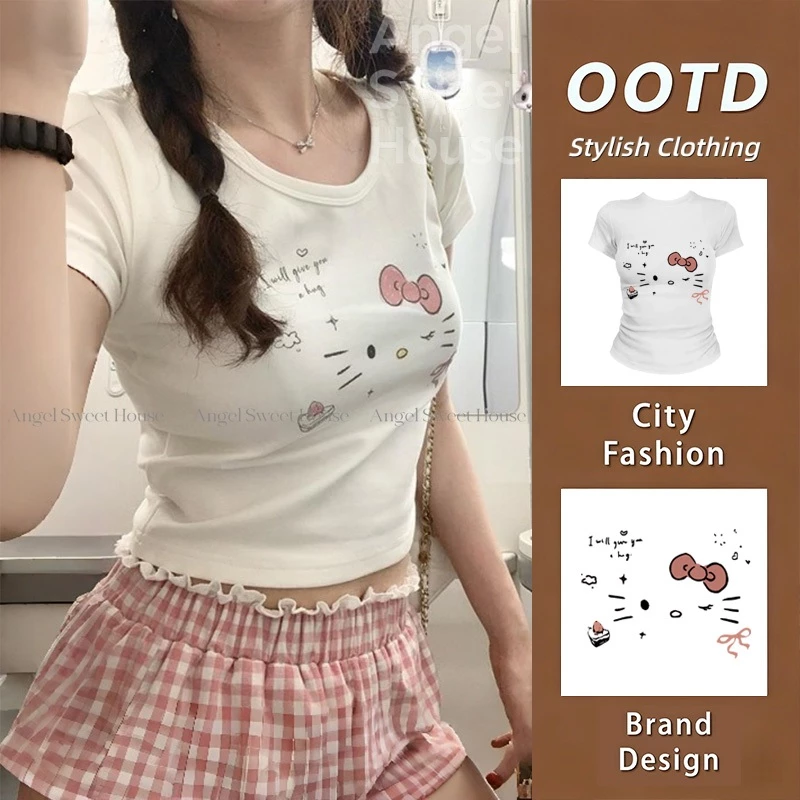 「งานเกรดพรีเมียม งานเกรด A」บางและบางเสื้อสั้น เสื้อยืดผู้หญิงใส่เท่ๆ การ์ตูนอนิเมะ Q01