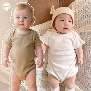 CICI Baby ชุดบอดี้สูทผ้าฝ้ายเรียบๆ สำหรับเด็กแรกเกิดและทารกอายุ 0-12 เดือน