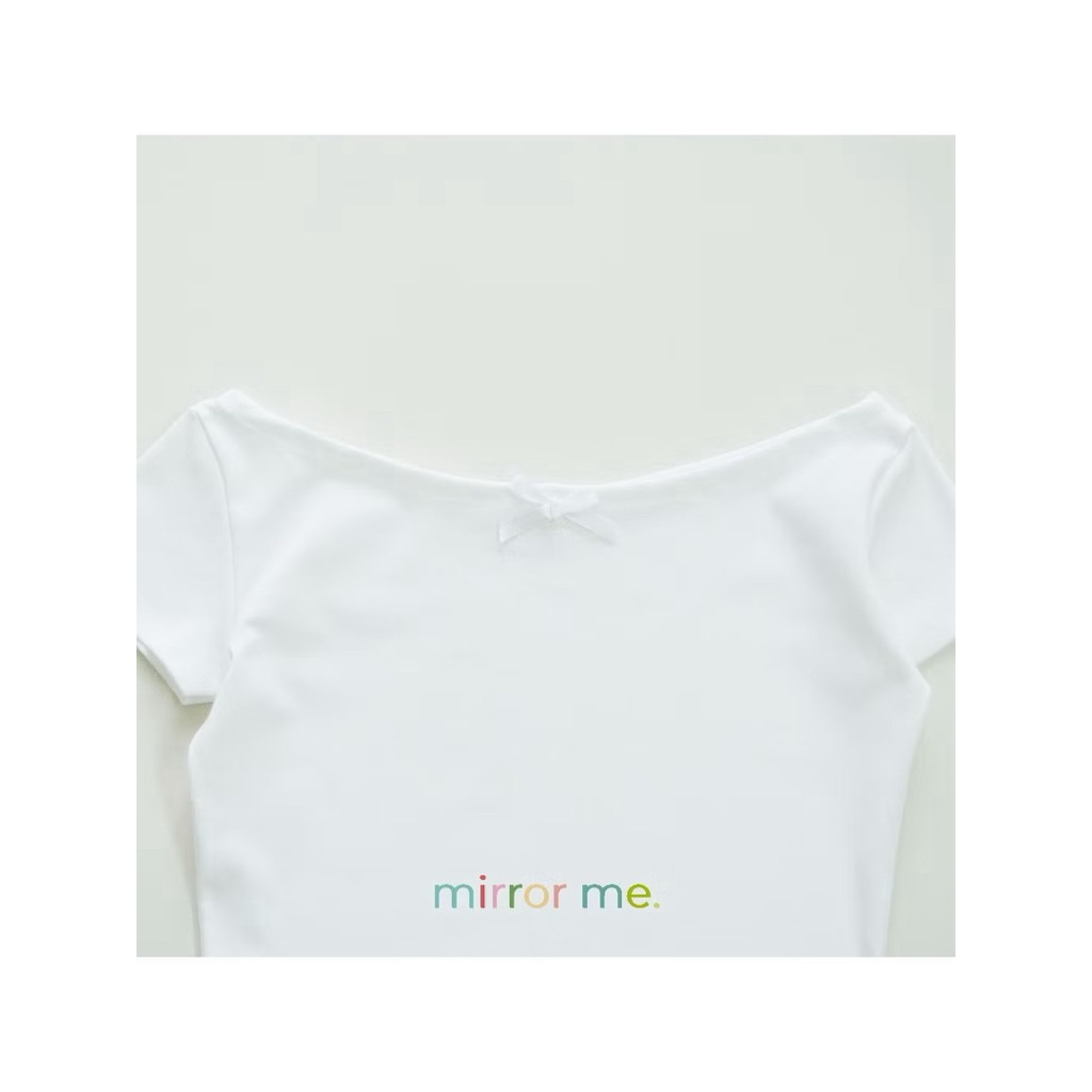 มือ2:mirrorme เสื้อปาดไหล่ แต่งโบว์