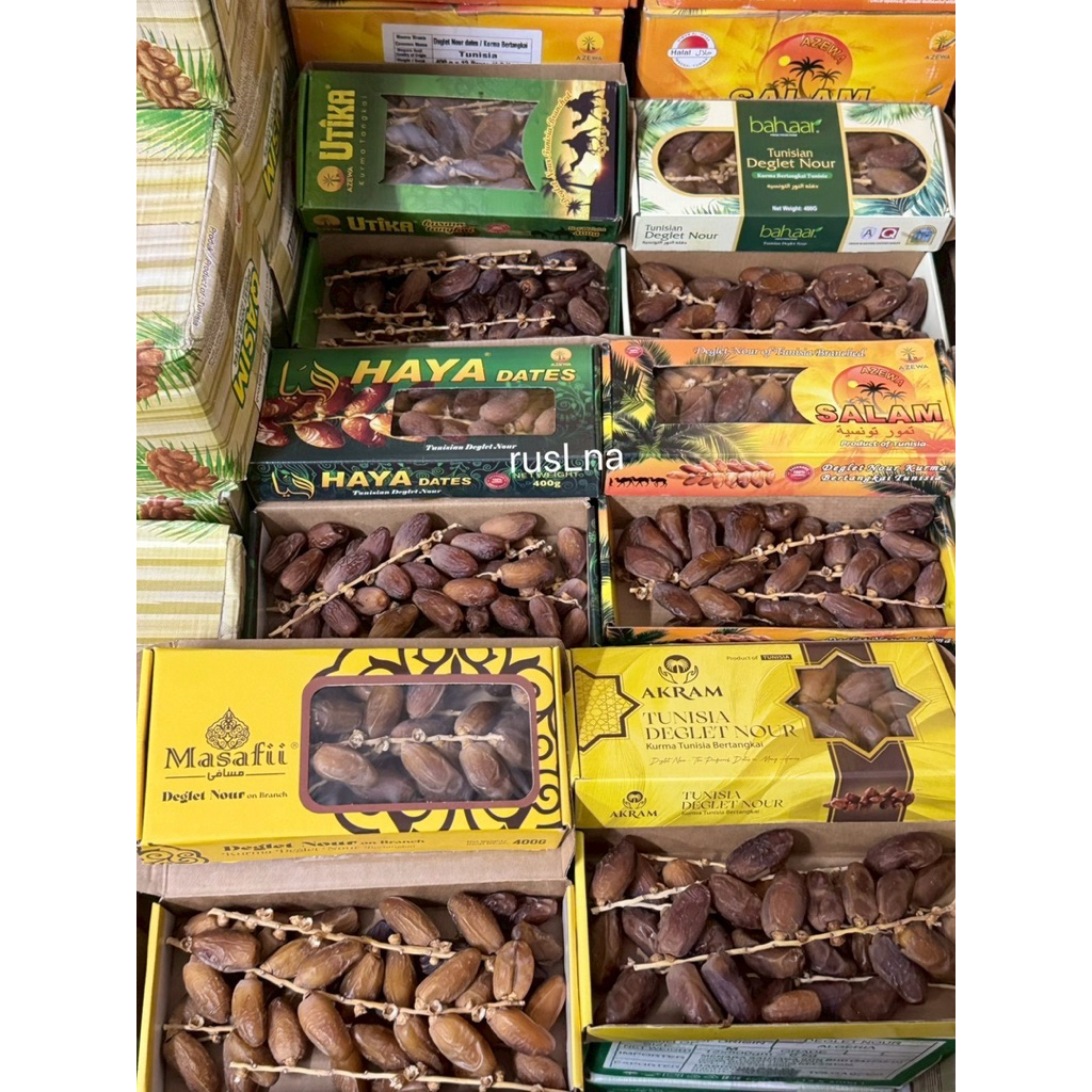ยกลัง12 กล่อง อินทผลัม ขนนาด400กรัม ยี่ห้อต่างๆ