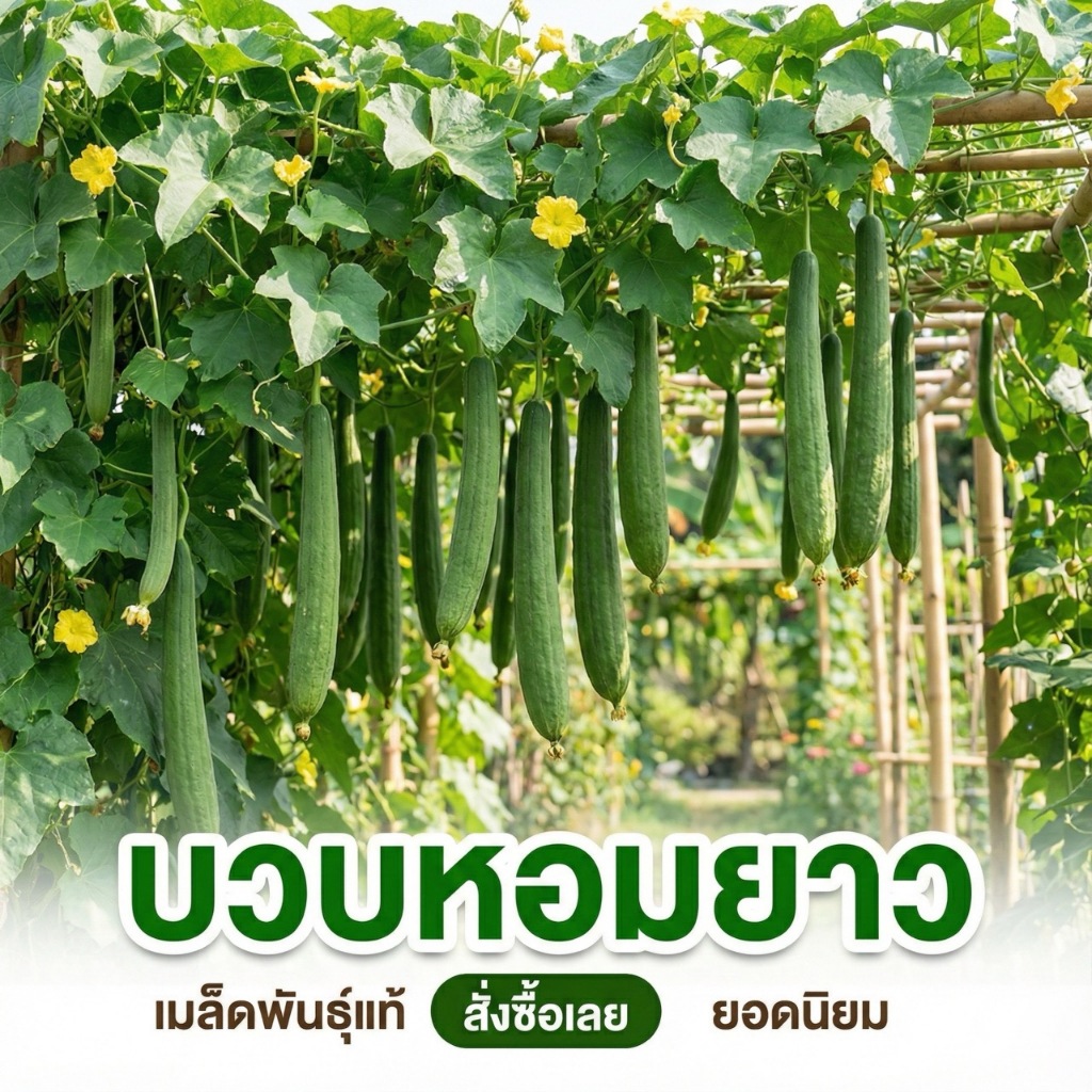 เมล็ดพันธุ์บวบหอมยาว อินทรีย์ออแกนิค 20-120 เมล็ด โตไว ปลูกง่าย ☀️ทนร้อน ทนแล้ง (ซื้อ 10 แถม 1 )