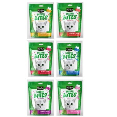 [ซองเขียว] Kit Cat Breath Bites 60g.ขนมแมว ขนมขัดฟันแมว ทรีทแมว เพื่อสุขภาพช่องปาก*โปรดอ่านรายละเอียดก่อนสั่งซื้อ