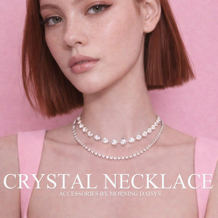 MORNING DAISYS ชุดเครื่องประดับตกแต่งสร้อยคริสตัล 2 ชิ้น
