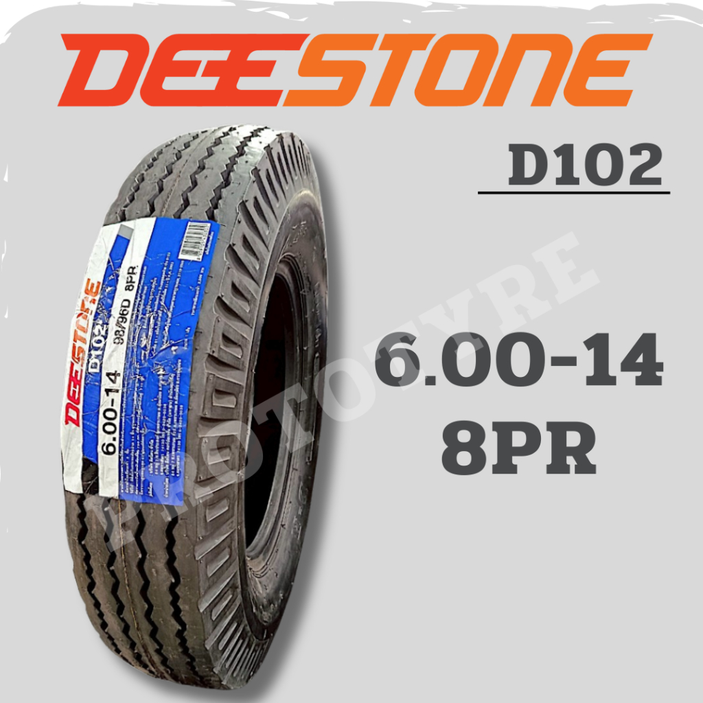 ยางรถบรรทุกผ้าใบ 6.00-14 8PR ยี่ห้อ Deestone รุ่น D102
