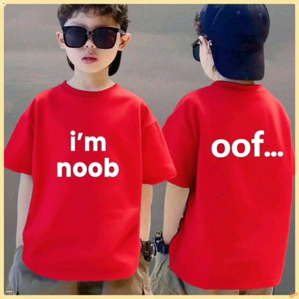🏎COD เสื้อเชิ้ต I'm noobใส่แล้วไม่มี noob ผ้าCotton 100% ใส่สบาย ไม่หด ไม่ย้ Family set 100-150CM - รูปที่ 2