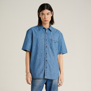 Mc jeans เสื้อเชิ้ตผู้ชาย ทรงรีแลกซ์ สียีนส์ฟอกกลาง MSSZ277