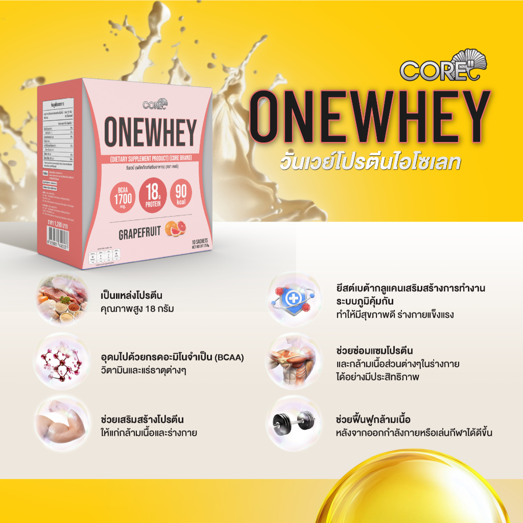 ONEWHEY Protein Isolate เวย์โปรตีนไอโซเลท18g รูปที่ 6