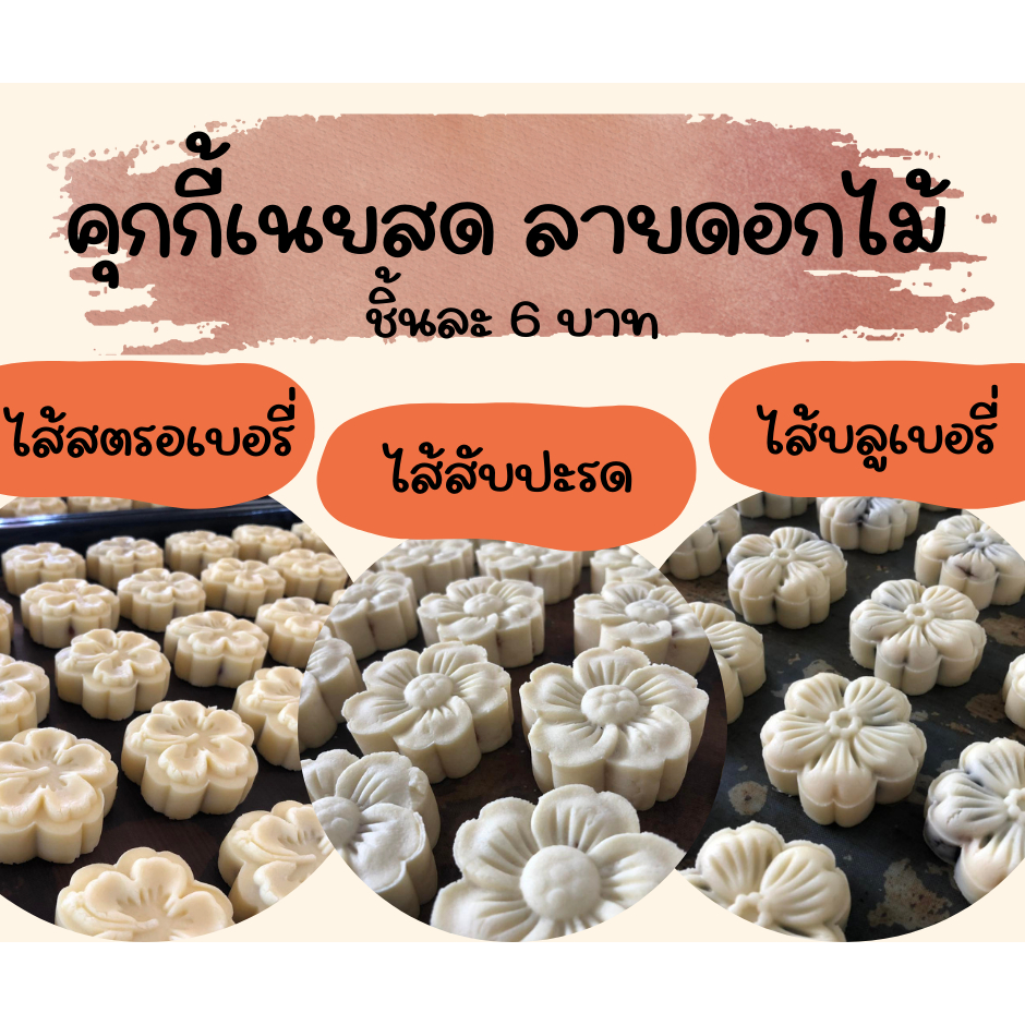 💥สั่งขั้นต่ำ 10 ชิ้น📍📦แพ็คซองใส📦คุกกี้เนยสดไส้ผลไม้🍓🫐🍍(แป้งนุ่ม)