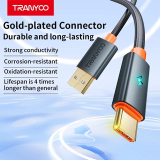 TRANYOO AC-5 สายชาร์จและถ่ายโอนข้อมูลแบบชาร์จเร็ว มาพร้อมฟังก์ชันตัดไฟอัตโนมัติ รองรับการชาร์จเร็ว 6A และมีไฟแสดงสถานะแบ