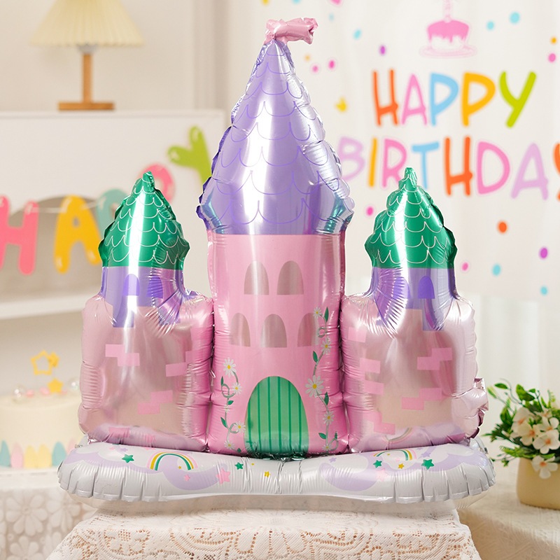 พร้อมส่ง ลูกโป่ง Princess castle ปราสาทเจ้าหญิง ขนาด 34นิ้ว