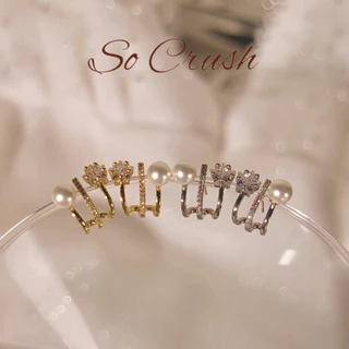 Socrush.bkk | PEARLIE STAR earring | SE-065 | ต่างหู ดาว มุก เพชร