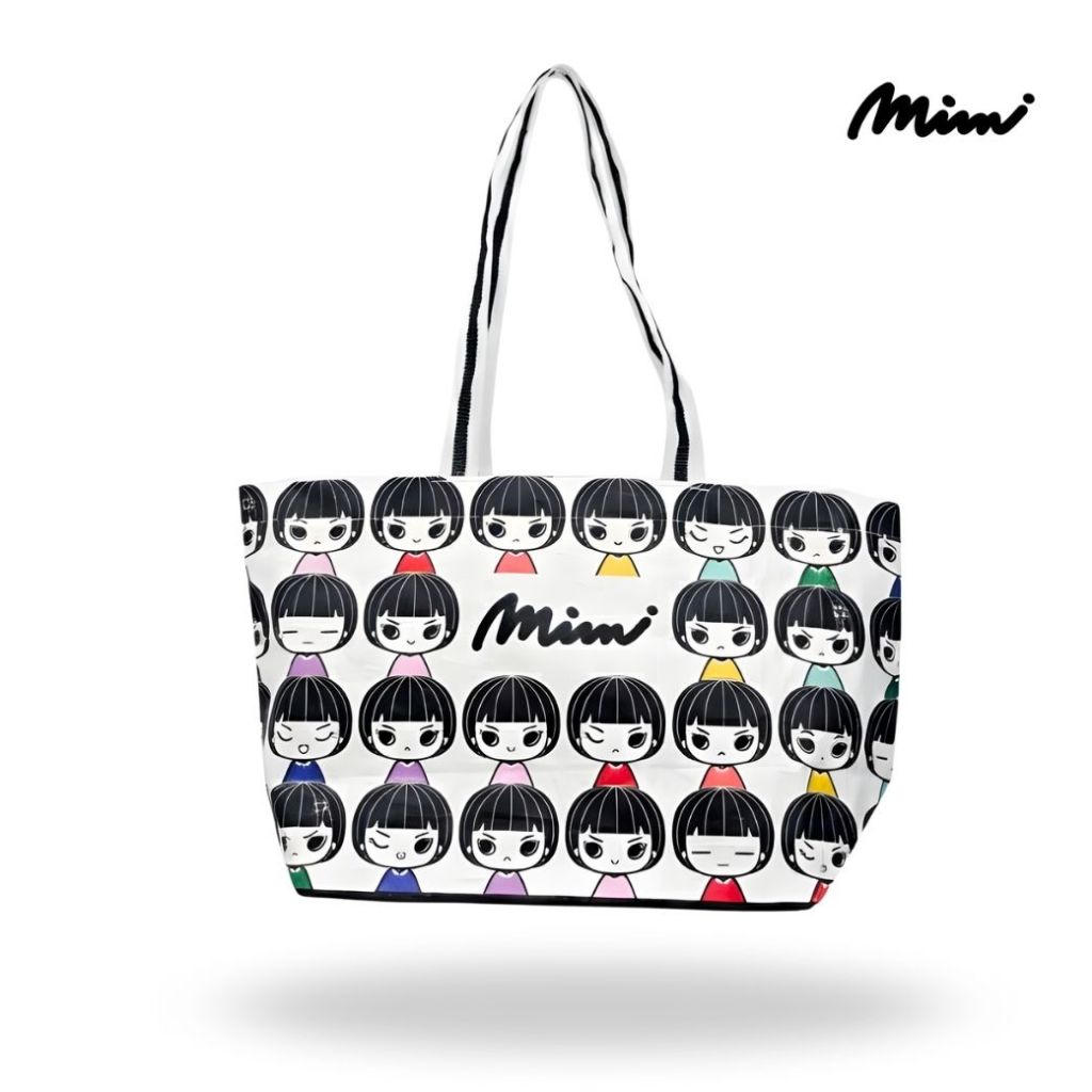 Mimi กระเป๋า Mimi Face ทรงสี่เหลี่ยม ขาว A9XMWH