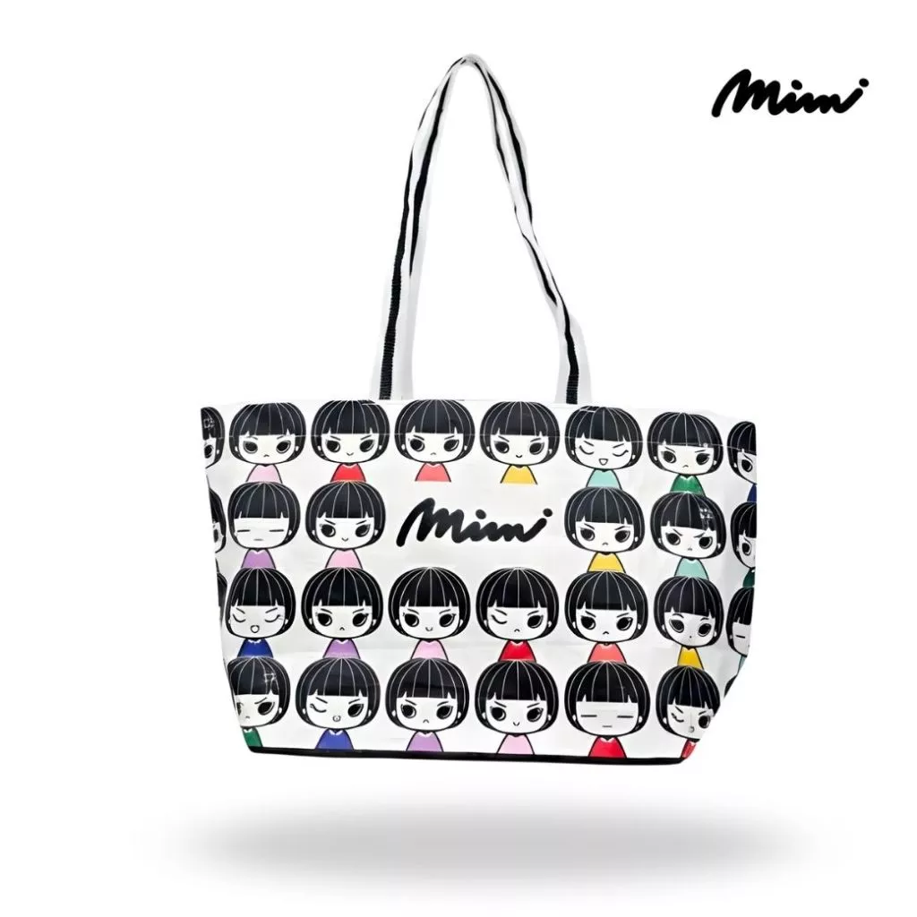 Mimi กระเป๋า Mimi Face ทรงสี่เหลี่ยม ขาว A9XMWH