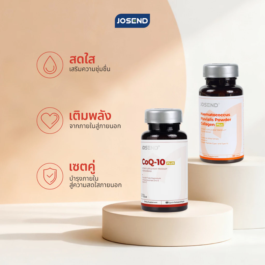 JOSEND CoQ10 + Collagen Plus US Formulated บำรุงหัวใจ ผิวขาวใส ลดริ้วรอย thumbnail 4