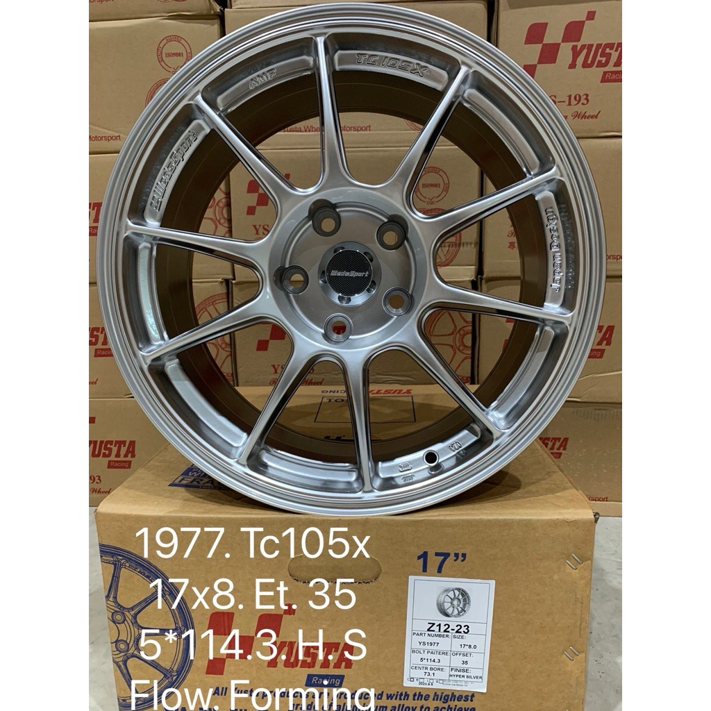 ล้อแม็กใหม่ TC105 งาน YUSTA  ขอบ 17 x 8  5รู114.3 - สี ไฮเปอร์ซิลเวอร์