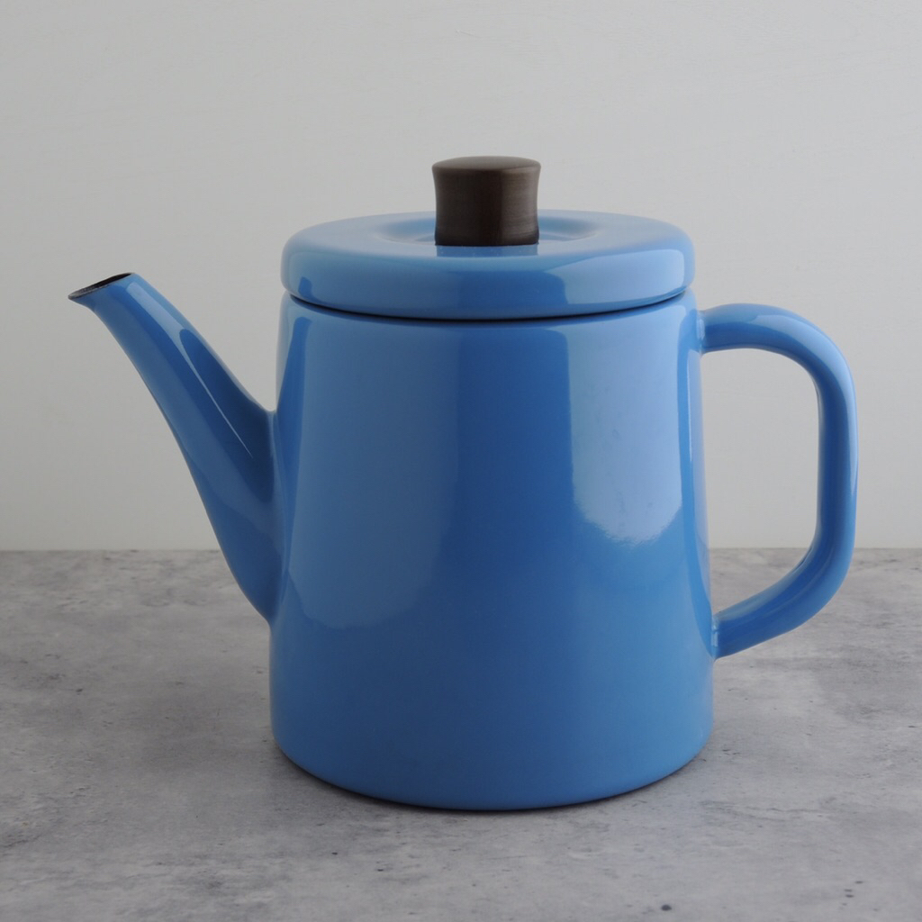 NODA HORO >> POTTLE ENAMEL KETTLE กาต้มน้ำเคลือบอีนาเมล 1.5L สีฟ้า งาน Made in Japan มือสองญี่ปุ่น