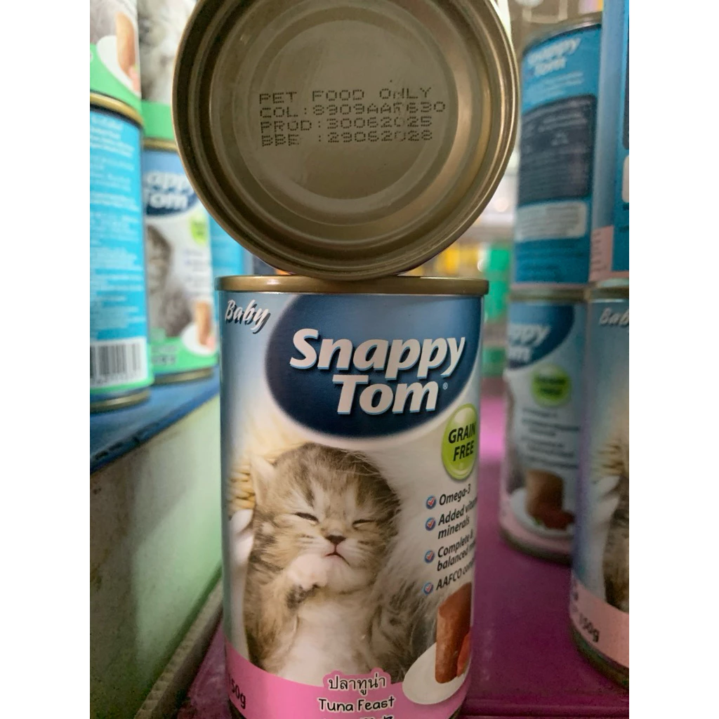 อาหารลูกแมว แบบกระป๋อง150กรัม สแนปปี้ทอม Snappy Tom❤️❤️มีหลายรสให้เลือก สินค้ามาส่งใหม่ทุกสัปดาห์ thumbnail 3