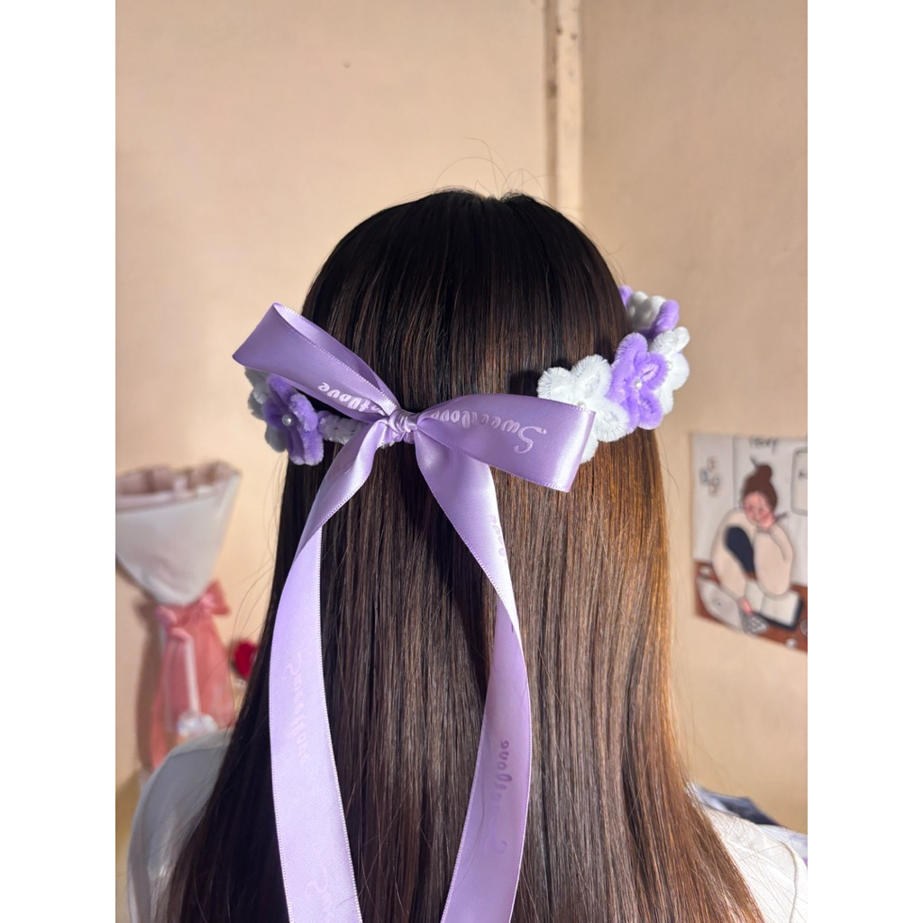 มงกุฎดอกไม้ มงกุฎปัจฉิม มงกุฎรับปริญญา มงกุฎของขวัญ ของปัจฉิม ลวดกำมะหยี่ พร้อมส่งค่ะ