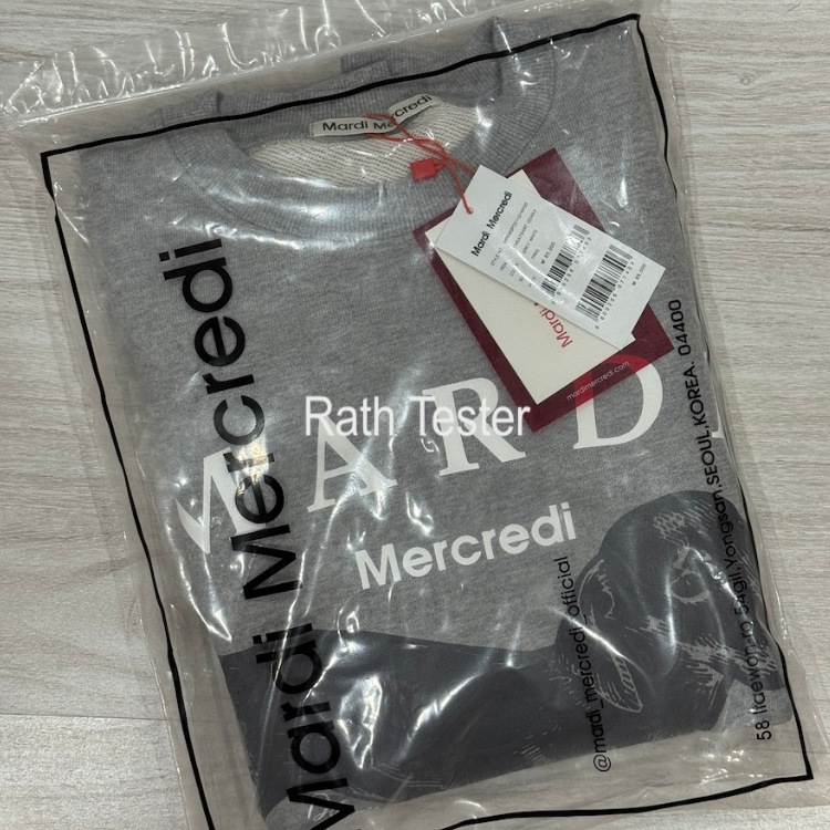 เสื้อกันหนาวแขนยาว Mardi Sweatshirt Ddanji สี Gray/White ของแท้ 100% พร้อมส่ง