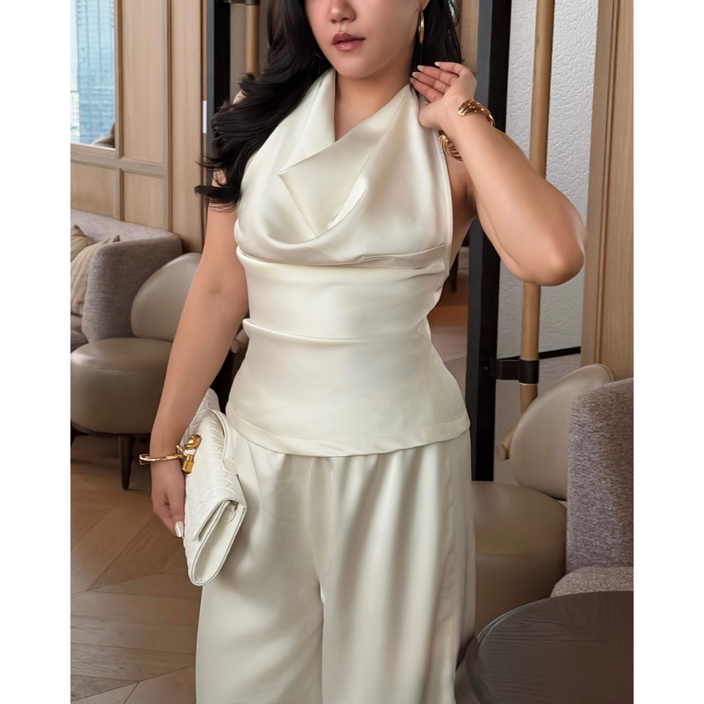 [Pre-Order] RAVii Essentials - Satin Cowl Neck top