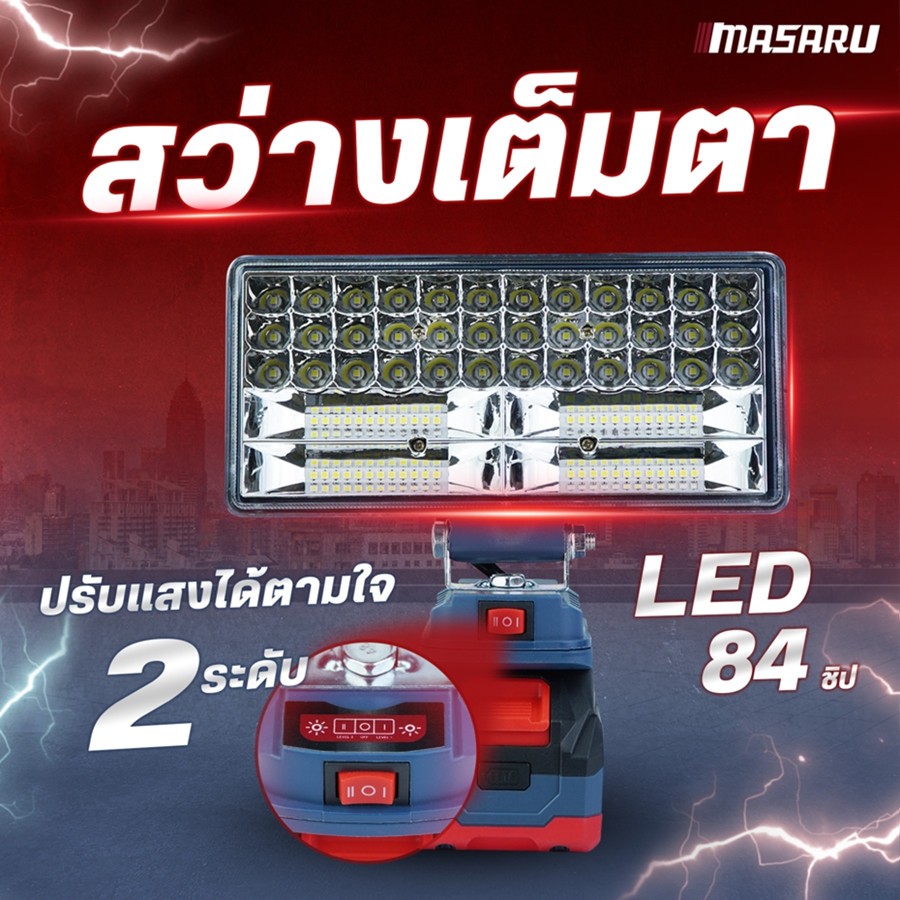 MASARU كشاف لاسلكي 8 بوصة 20V ‏90 واط SCLF-905