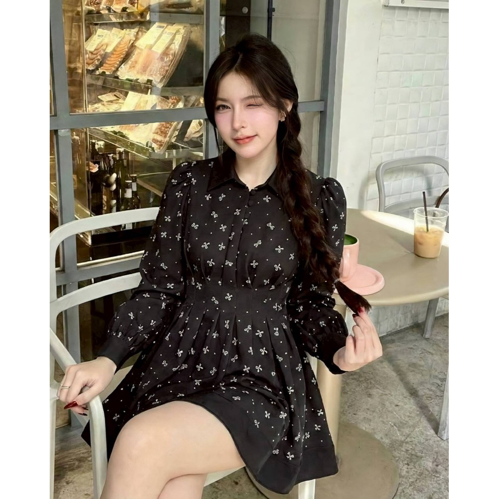 Nannapat เดรสสั้นคอปก+กางเกงสั้น เดรส - รูปที่ 5