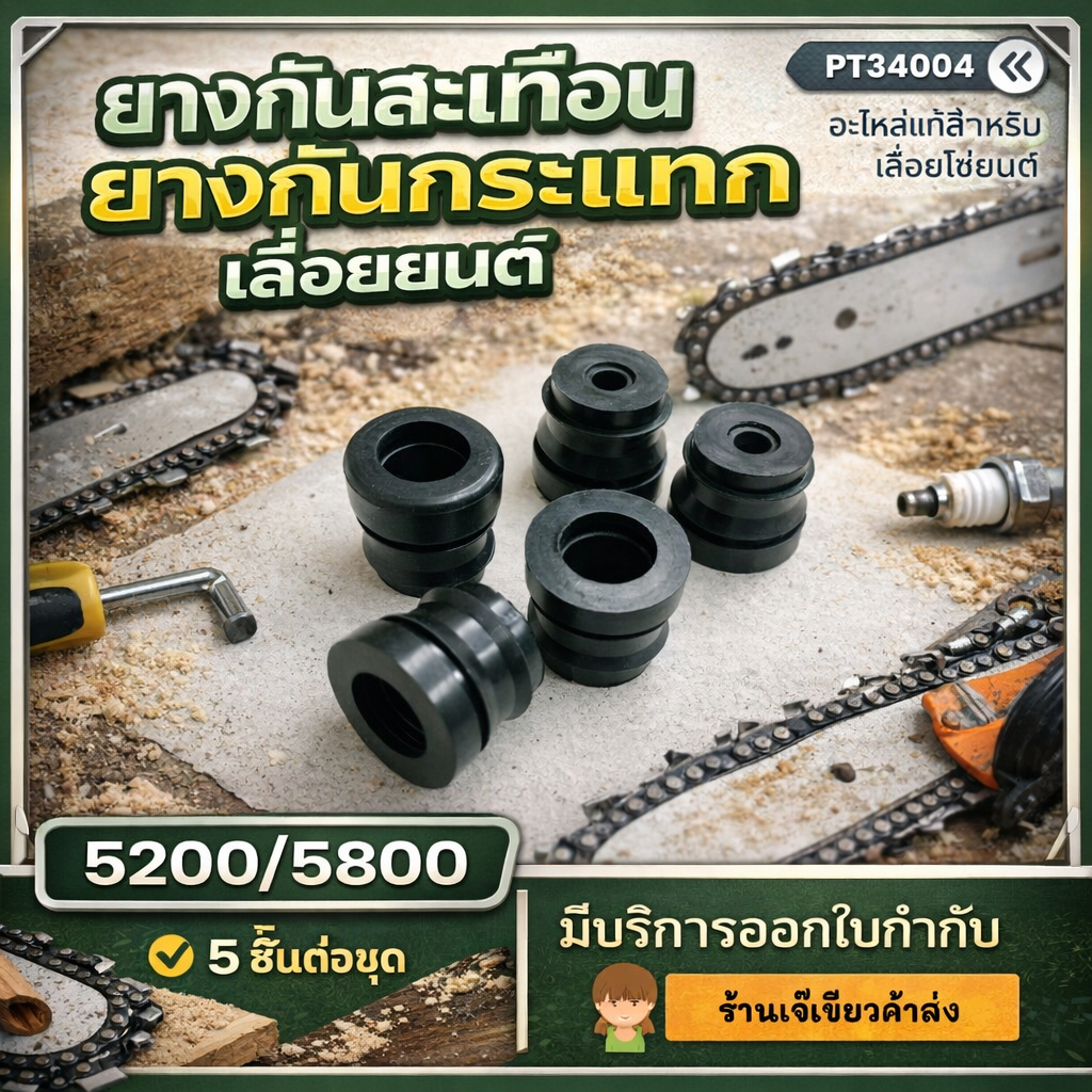 ยางกันสะเทือน ยางกันกระแทก เลื่อยยนต์ 5200/5800 5ชิ้นต่อชุด by เจ๊เขียวค้าส่ง