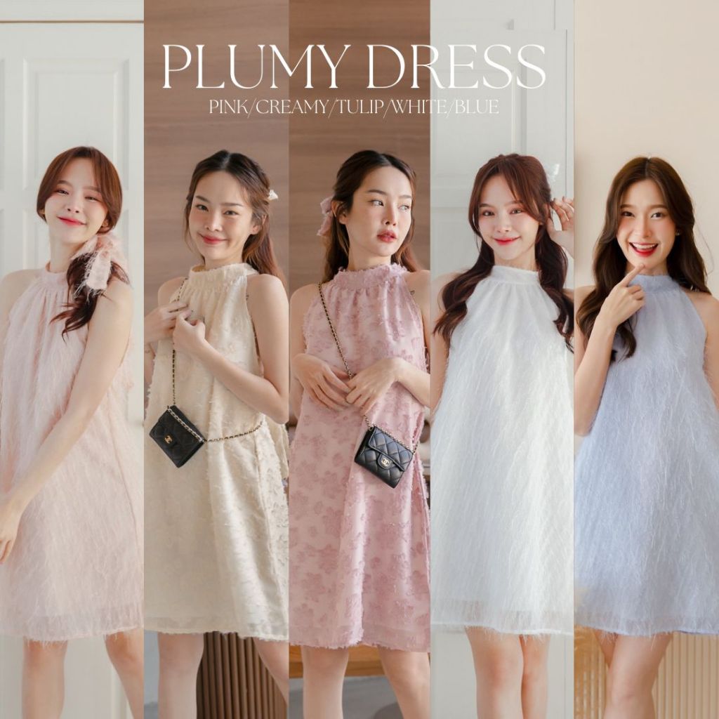 ครบสี LABELLE รุ่น Plumy Dress เดรสขนปุย