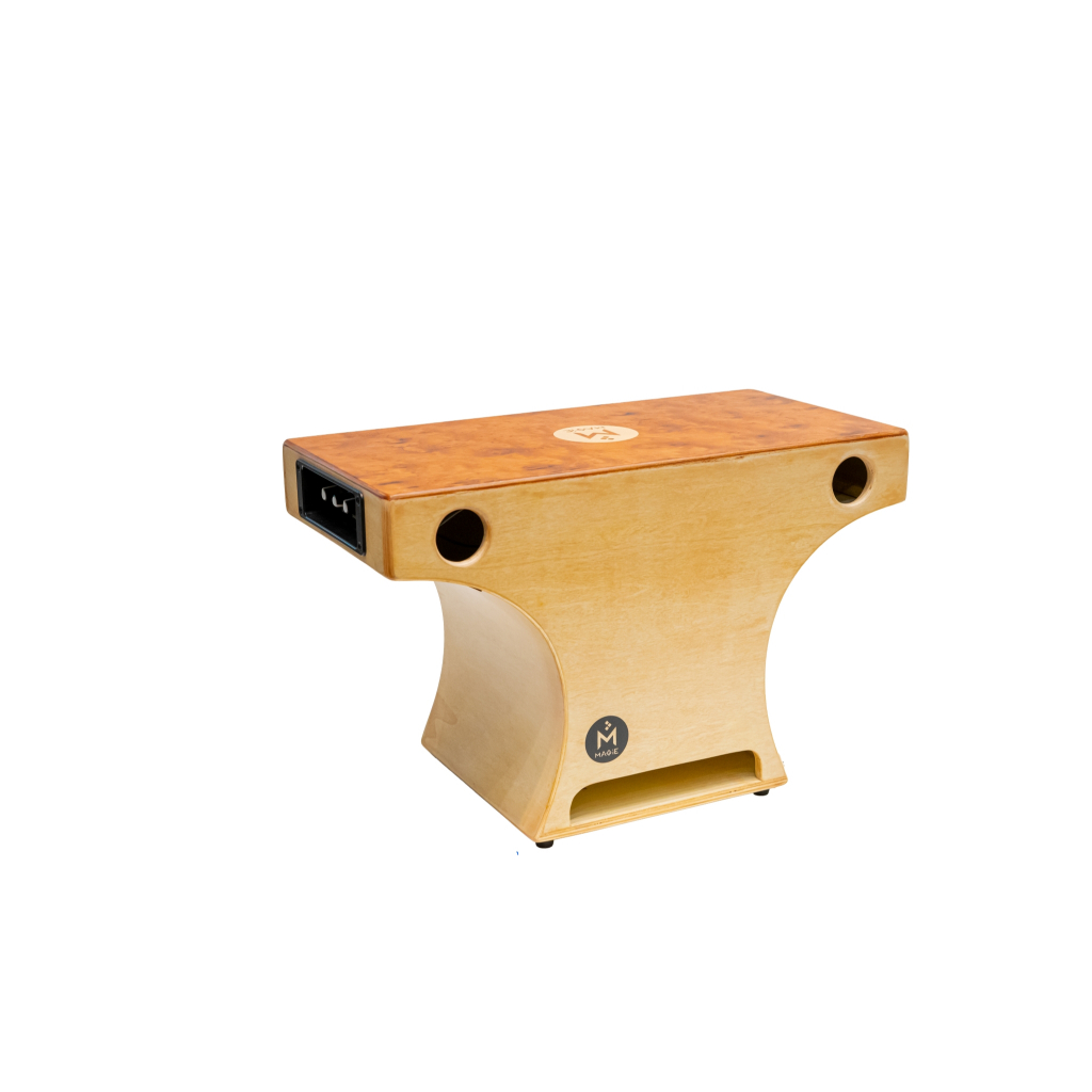 Magie Slap Top Cajon รุ่น PTCAJ 2 กลองคาฮองรูปตัวทีไฟฟ้า โค้ง เครื่องเคาะจังหวะ เครื่องดนตรี กลองพกพ