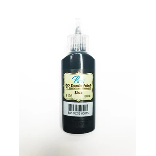 01-D102 สีเพ้นท์ผ้ากาวร่างเส้น 3 มิติเส้นนูน สีดำแม่สี Patty 3d doodle fabric paint (black slick)