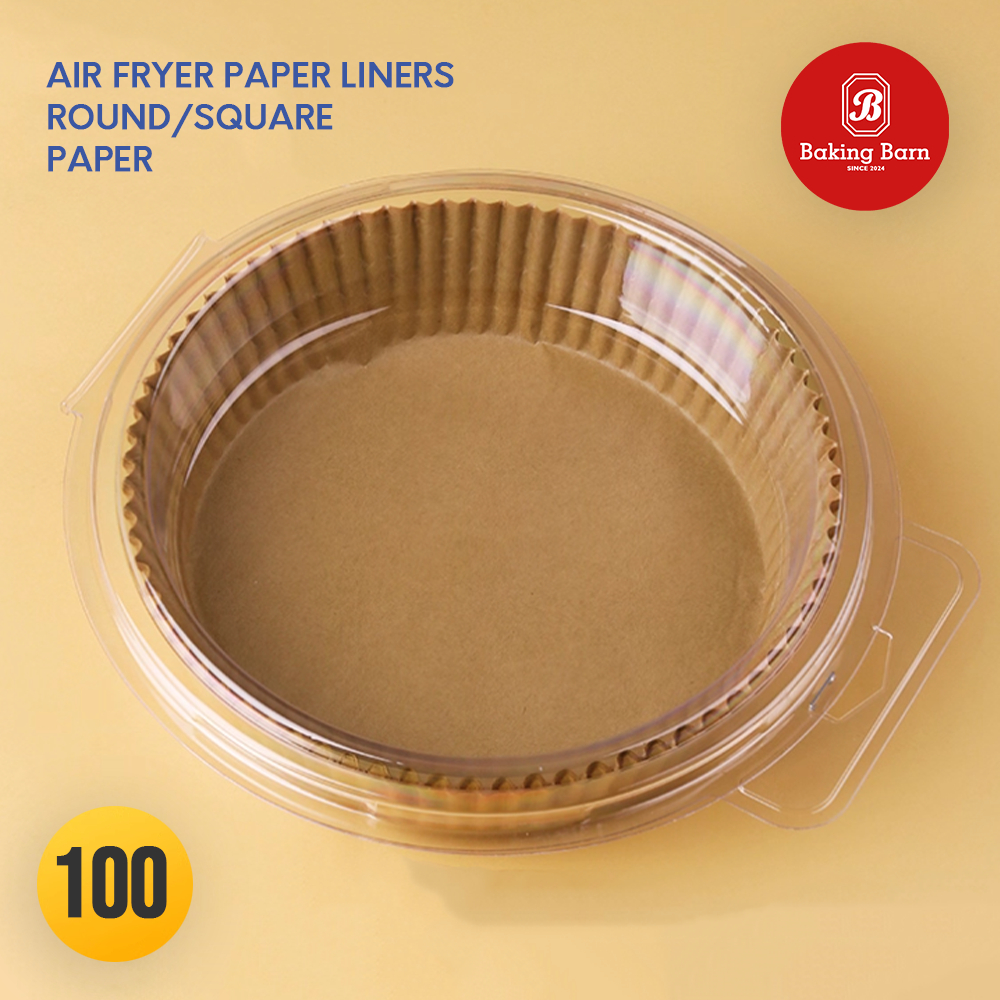 Baking barn กระดาษรองหม้อทอด กระดาษรองอบ หม้อทอด ทนความร้อนไม่ไหม้ไม่เปลี่ยนรูป Air Fryer Paper Liners