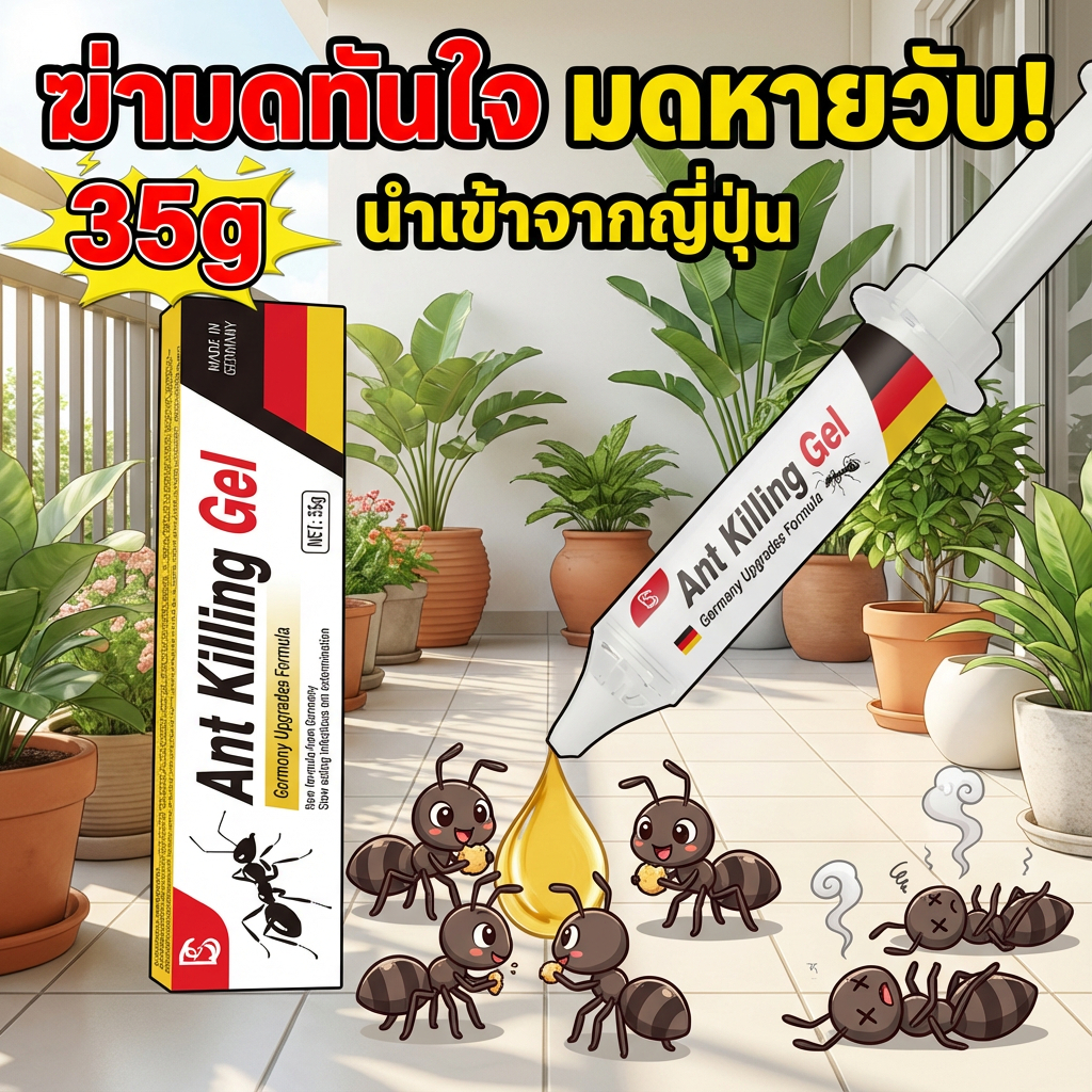 หยดเดียว มดหายยกรัง! TIA ยาฆ่ามด เจลฆ่ามด เหยื่อมด เหยื่อกำจัดมด เจลกำจัดมด 1 กล่อง 2 หลอด