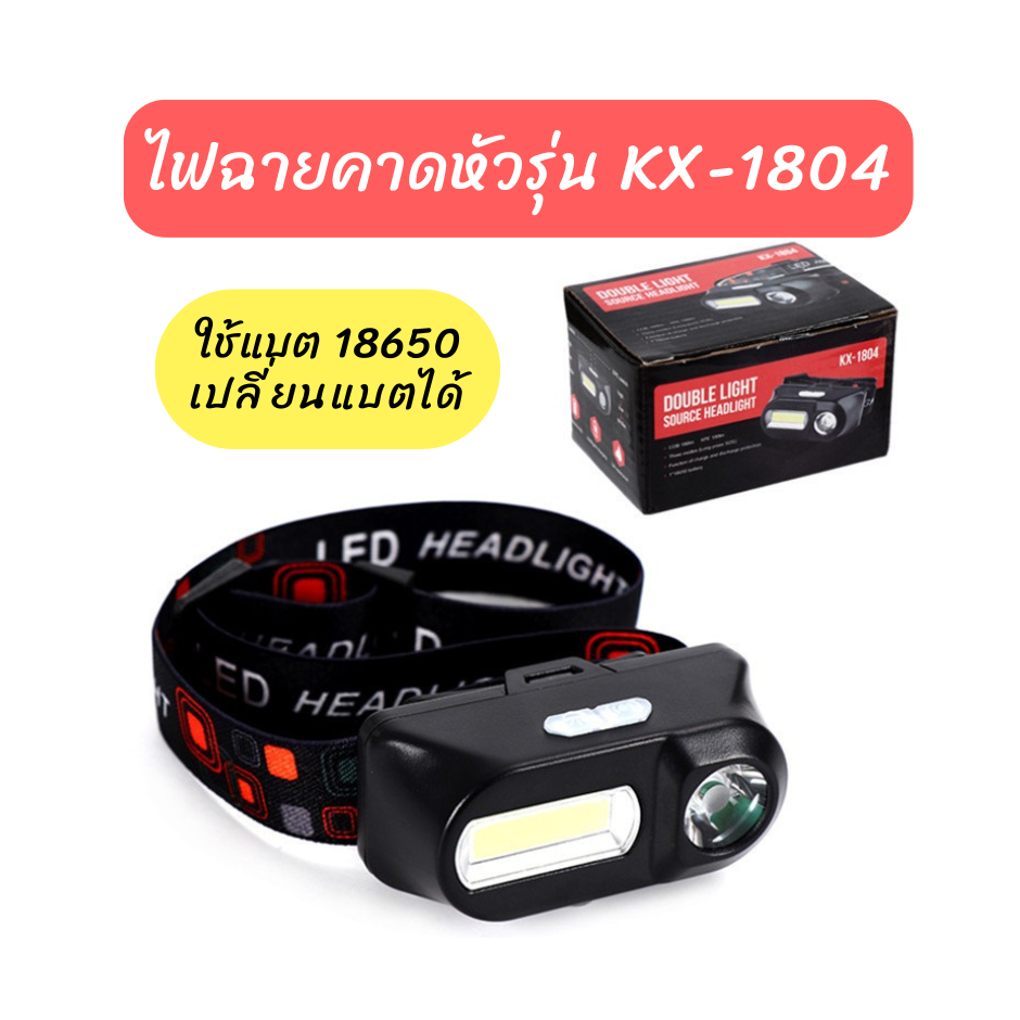 ไฟฉายคาดหัวLED ไฟ2ช่องCOB180 ML ไฟแรงสูง ไฟกบ ปรับแสงได้ ชาร์จกับ USB