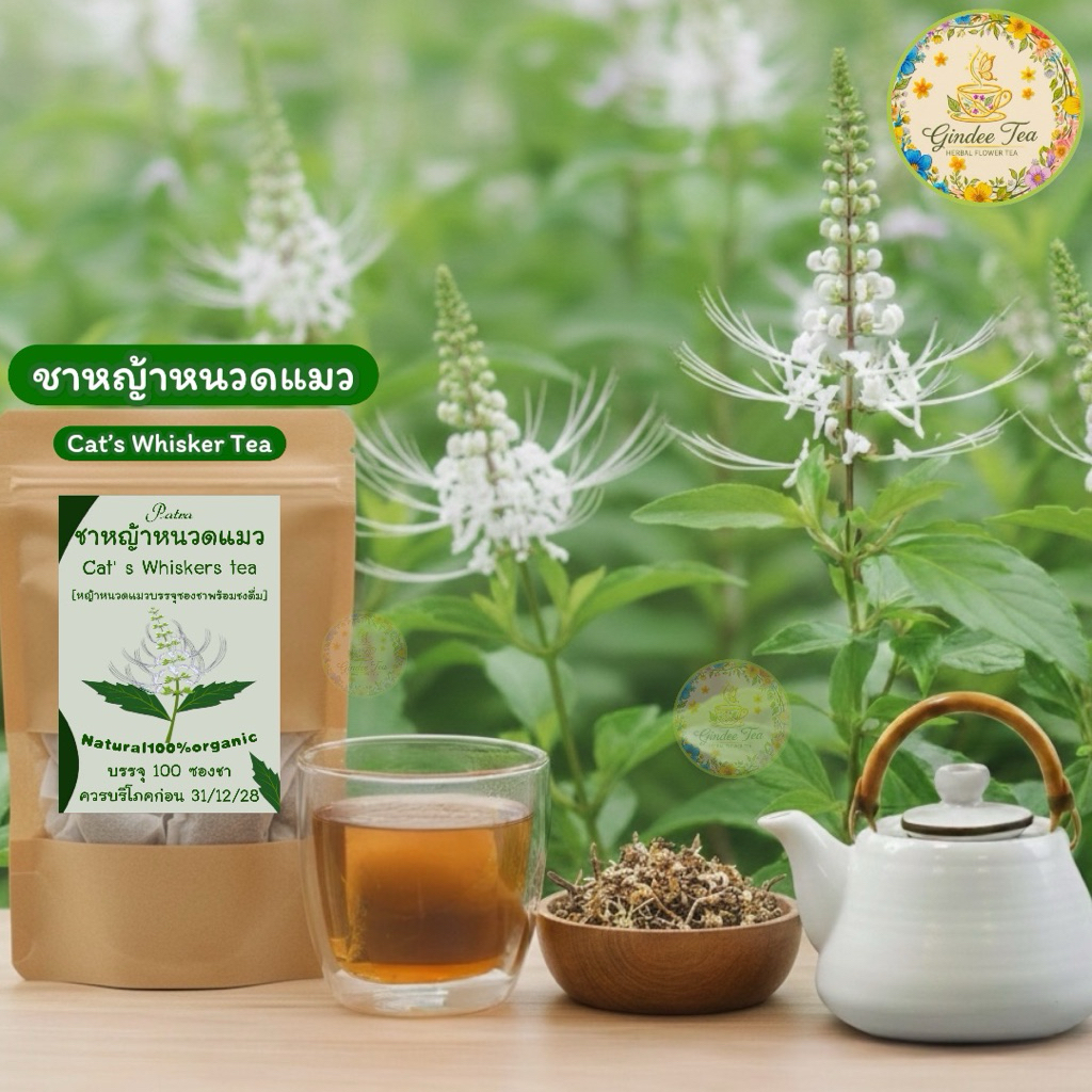 ชาหญ้าหนวดแมว บรรจุ 100 ซองชา Cat’s Whisker Tea 100 piece หญ้าหนวดแมวบดผงในซองชาพร้อมดื่ม