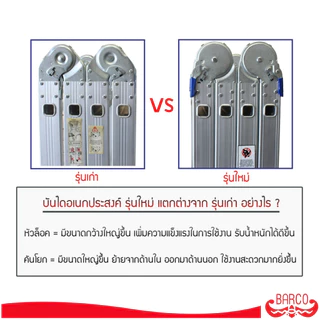 BARCO บันไดอเนกประสงค์อลูมิเนียม รุ่น M5 4x6 24 ขั้น 6.8 เมตร ข้อต่อและยางกันลื่นหนาพิเศษ