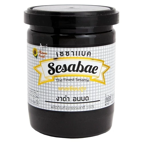 เซซาแบค งาดำอบบด รสธรรมชาติ250กรัม Crushed roasted Black Sesame (Original) 250 g.