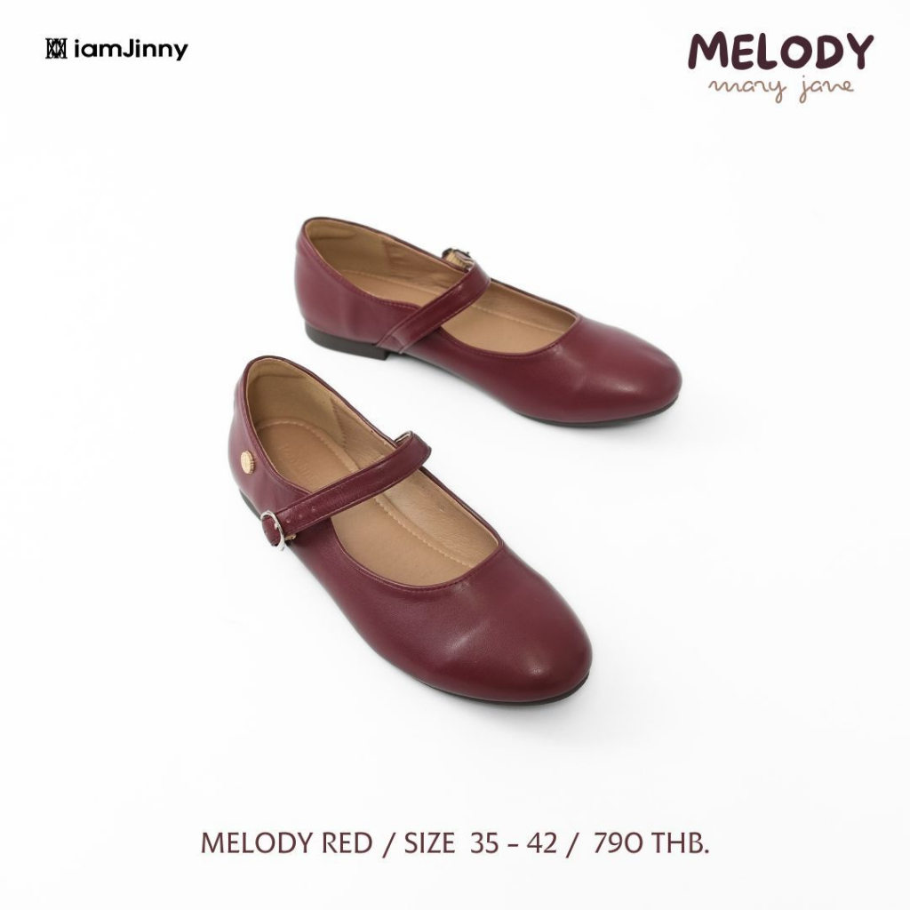 iamJinny JN163 รุ่น Melody Mary Jane สีแดง