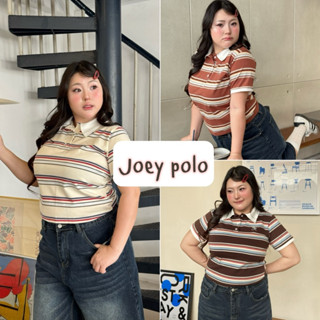 เสื้อคอปกโปโลลายทาง สำหรับสาวอวบ ผ้านิ่มน่ารัก อก38-52“ | Jo…