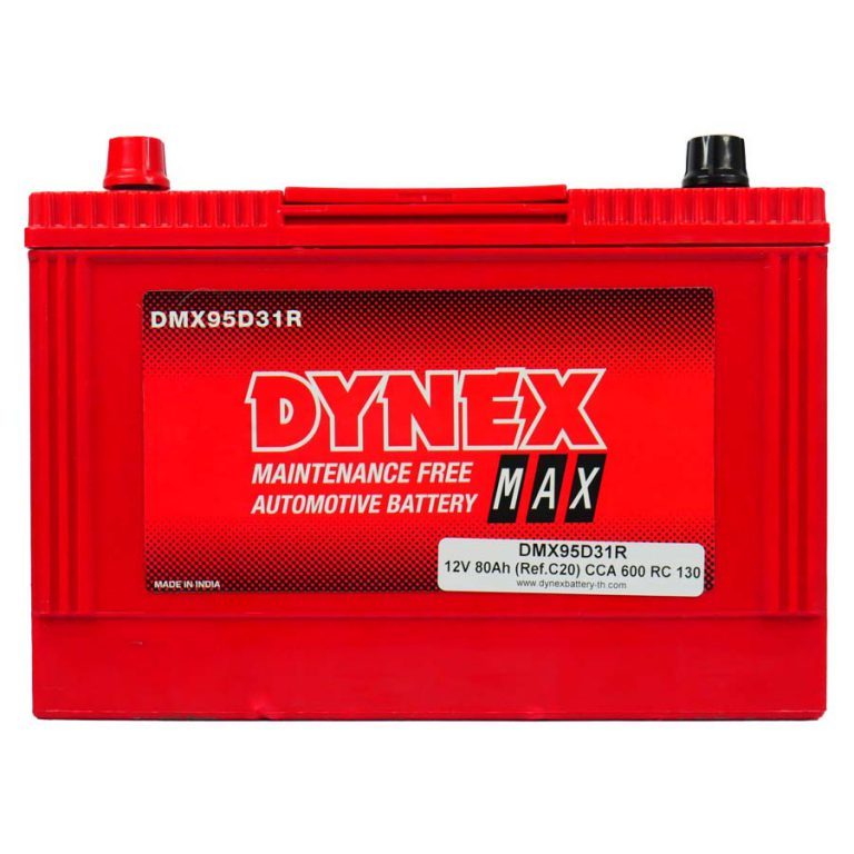 แบตเตอรี่ DYNEX MAX 95D31R (195R)#ขั้วขวา#80แอมป์#Maintenance Free - MF#รับประกัน 1 ปี