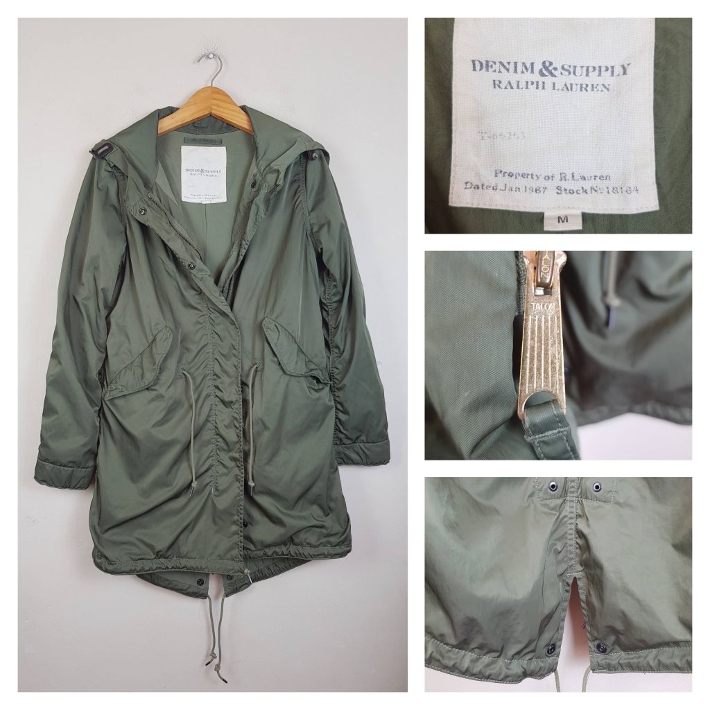 DENIM & SUPPLY RALPH LAUREN Military M-1951 Zip TALON Fishtail Shell Parka Zip TALON (Womens)