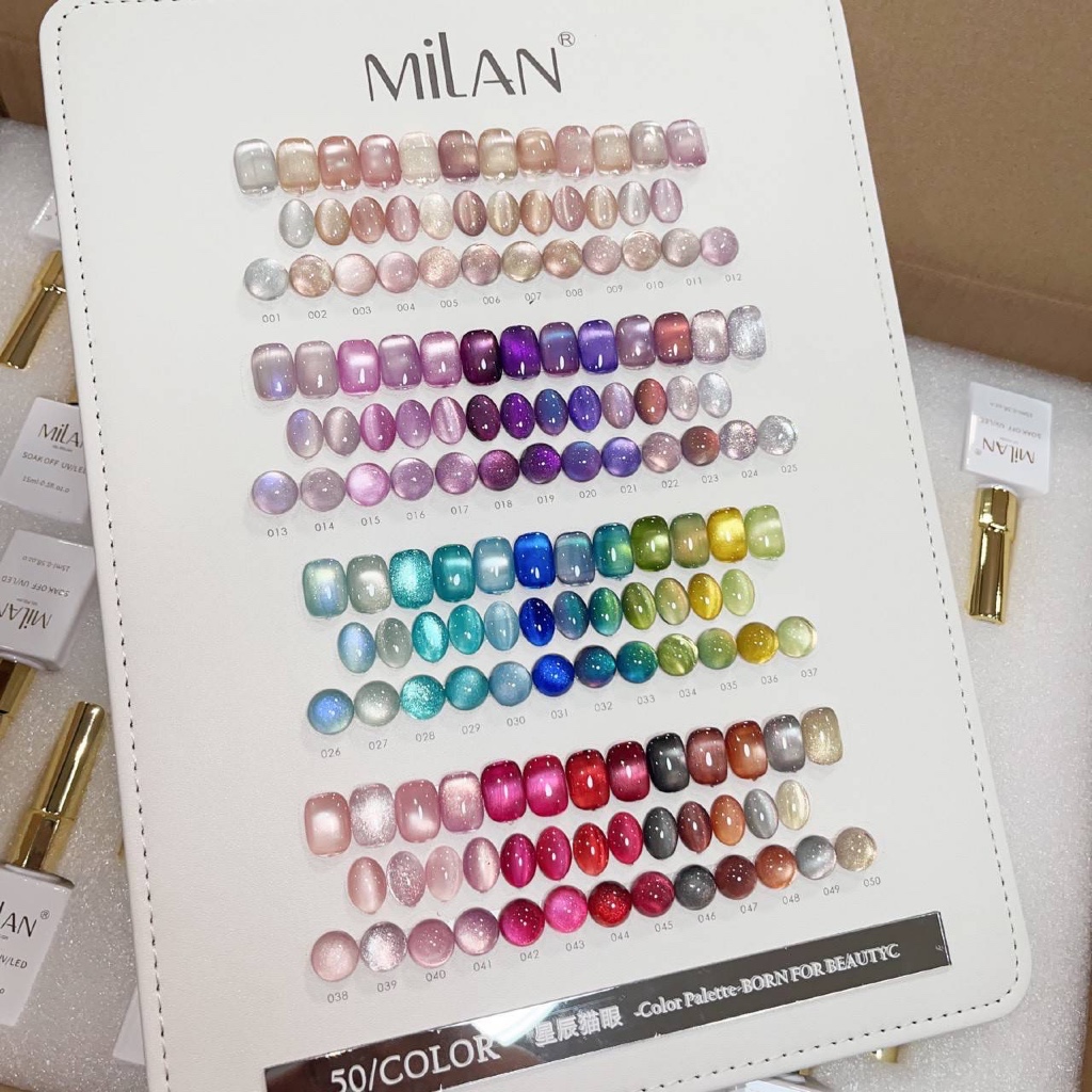 [พรีออเดอร์] สีแคทอายแบรนด์ดัง เซ็ทสีmilan 50 สี  สีสวย ดึงง่ายตรงปก แถมฟรีชาร์จสี – โปรปัง